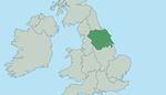A highlighted map of the Yorkshire & The Humber UK region.