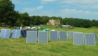 Solar panels powering the Big Green Gathering eco festival.