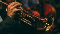 Jazz musician playing the trumpet.