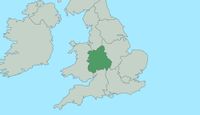 A highlighted map of the West Midlands UK region.