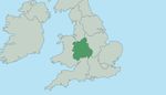 A highlighted map of the West Midlands UK region.
