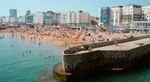 View of a Brighton beach on a sunny spring day.