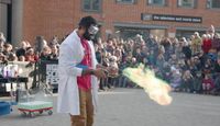 Science performer at the Norwich Science Festival.