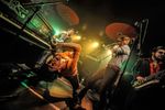 Energetic band performing with guitar, trombone and saxophone at Stage4Beverley