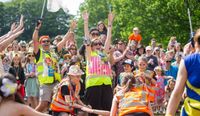 Activity within the crowd at Elderflower Fields Festival.