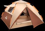BETENST 3-person pop-up tent in earth colours with mesh panels and dome shape.
