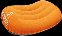An image of an inflated Funesla camping pillow in orange.