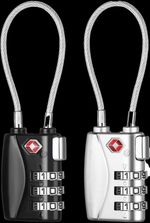 Image of a silver and black Zhege 3 digit combination cable lock.