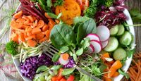 A plate of fresh vegetables, a vegan's dream!