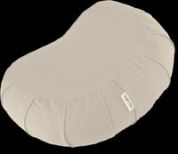 Basaho crescent-shaped meditation cushion with a durable, organic cotton cover.